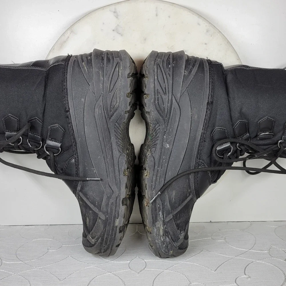 Eddie Bauer Shane Snow Boots 10 Mens Black Faux Leather Insulated Lace Up Winter 10_Extreme_2__61451.1767122316  main image 4